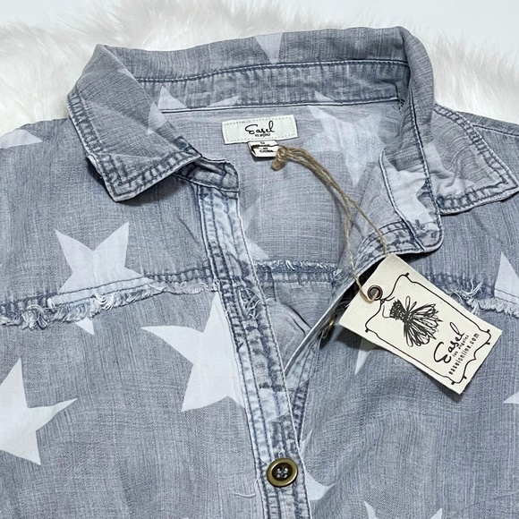 RESTOCKED Easel Lightweight Distressed Denim Shirt Dress - Slightly darker shade - Picture 12 of 15